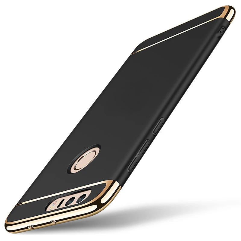 3 in 1 Electroplate Frame Matte Metal Texture Hard PC Back Phone Case For Huawei Honor 7X 8 8A Pro 8X 8C 9 Lite 10 Cover |