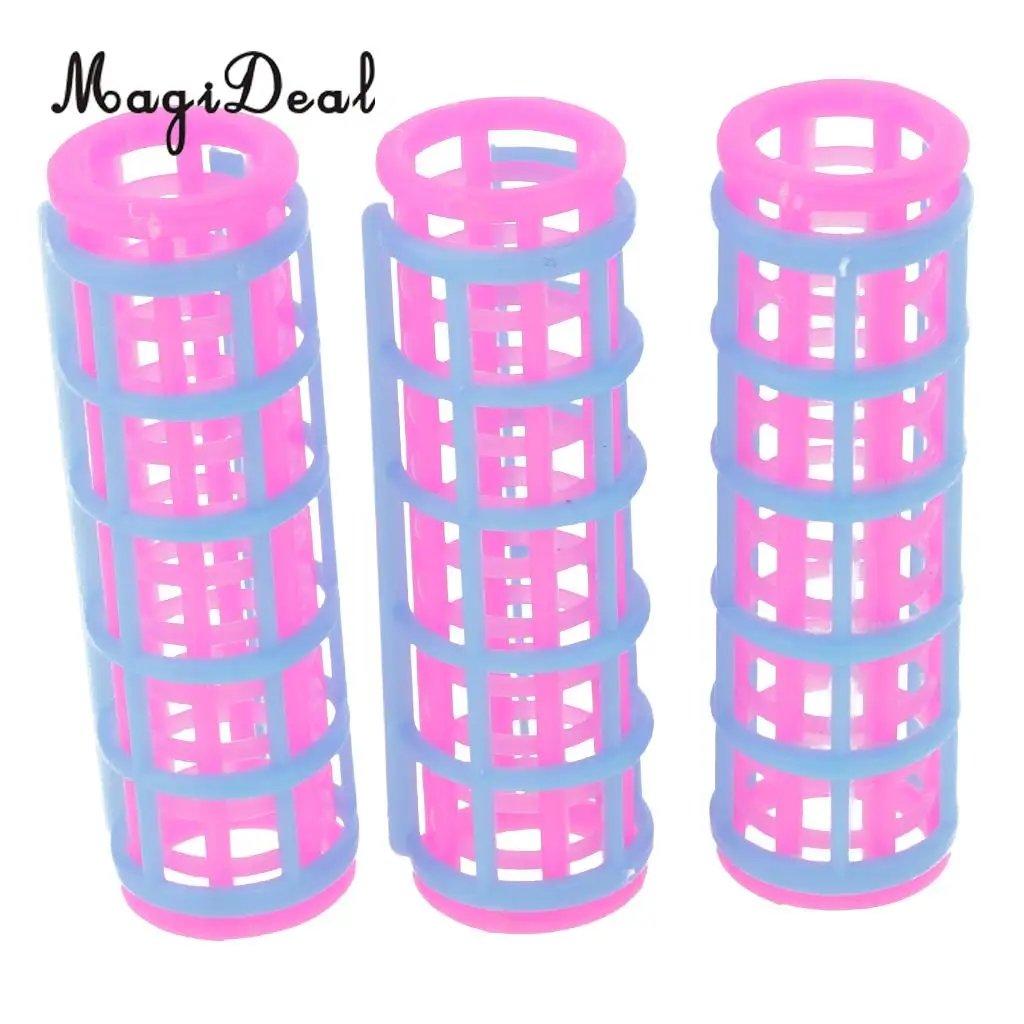MagiDeal 10Pcs/Pack Plastic Hair Roller Curler for Dolls Make Up Accessories Dollhouse Decoration Girl Gift 2Colors