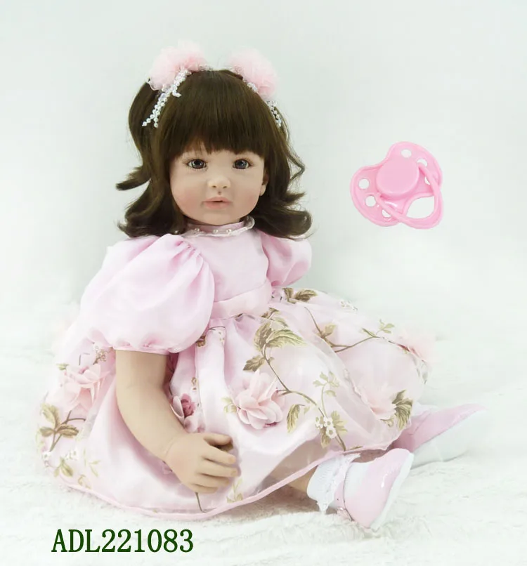 

60cm Silicone Vinyl Reborn Baby Dolls lifelike soft accompany sleeping girl doll handmade fashionable baby gift new style