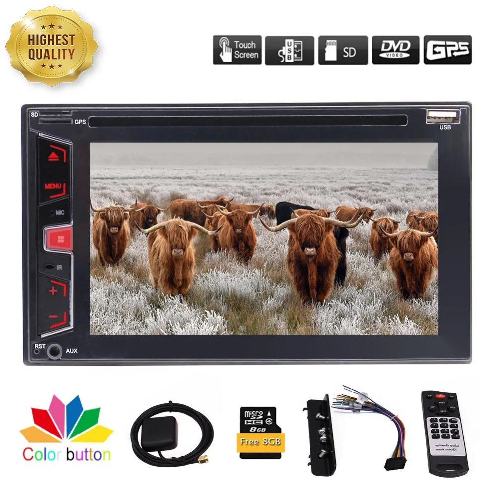 EinCar 6 2 ''двойной Din автомобильный DVD CD плеер стерео FM AM радио gps эквалайзер USD SD