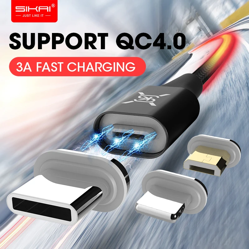 

SIKAI 3A Magnetic Cable Micro usb Type C Super Fast Charging Phone Microusb Type-C Magnet Charger usb c For iphone huawei xiaomi