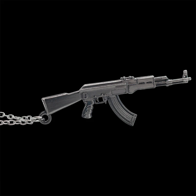 3D моделирование AK47 Пистолет Штурмовая винтовка кулон Цепочки и ожерелья Прохладный Для мужчин оружие Пистолеты металла Подвески и Ожерелья оптом дропшиппинг