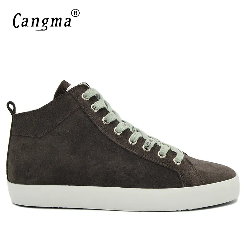 CANGMA/дизайнерская Классическая Повседневная обувь; удобные мужские кроссовки серого цвета из коровьей замши и натуральной кожи; Мужская обувь для отдыха; Мужская обувь;#39s