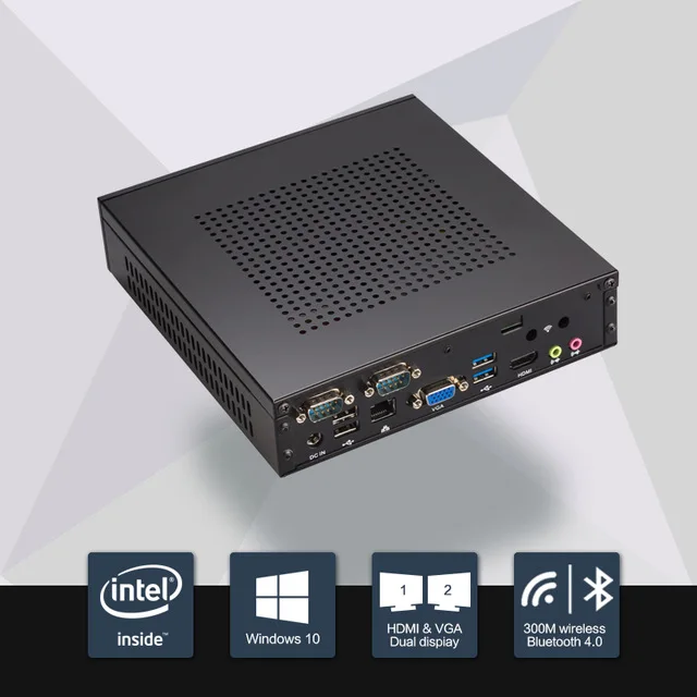 Мини ПК Celeron J1900 четыре ядра без вентилятора VGA HDMI два LAN 2 порта|Мини ПК| |