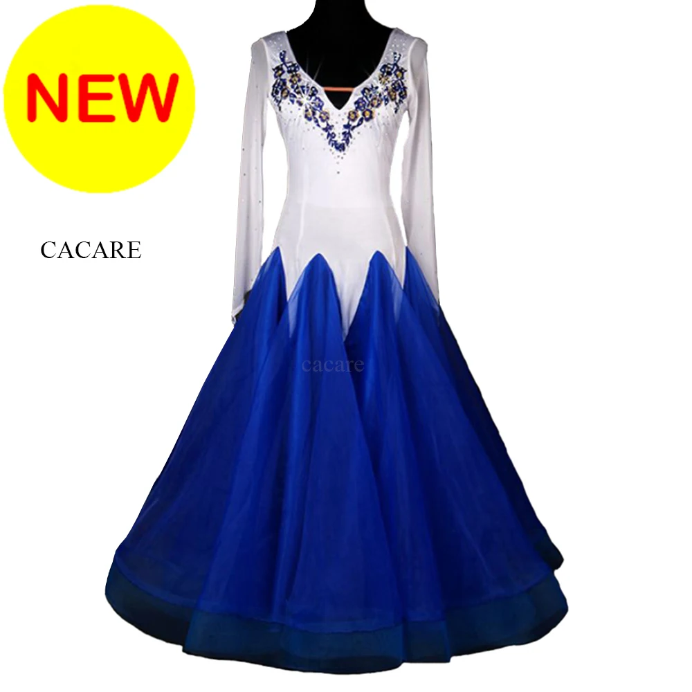 Ballroom Waltz Dress Dance Competition Dresses Ballroom Dress Standard Customized Size D0255 Appliques Sheer Hem