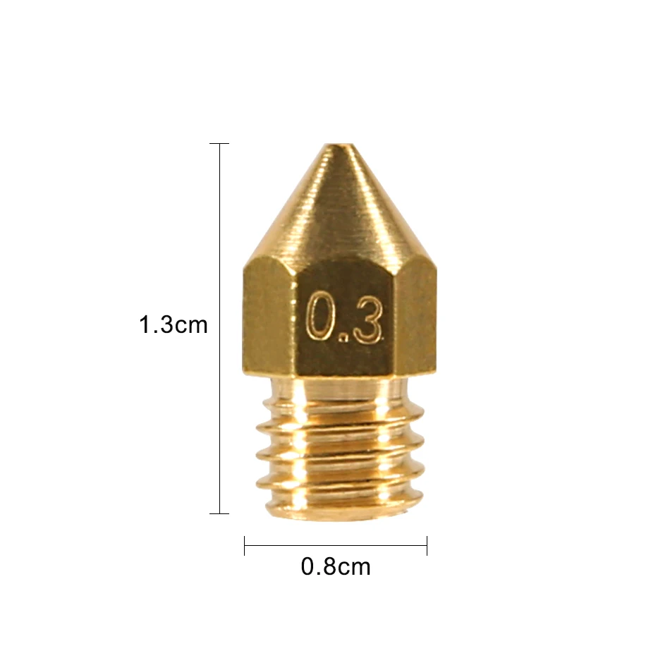 Mk8 Brass 3d printer nozzle 0.2/0.3/0.4/0.5/0.6/0.8/1.0 mm Copper Threaded Extruder Mk8 3d printer Parts 1.75/3mm