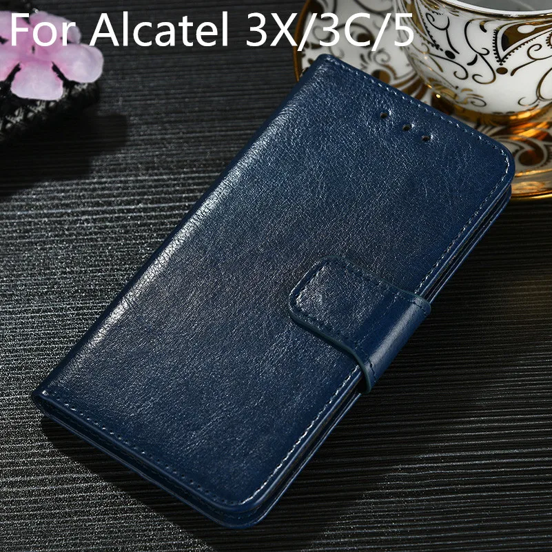 

Phone CaseFor Alcatel 3X 3C 5 High Quaity Pu leather Retro Wallet Flip Cover Magnetic Fashion Case Card Slot Kickstand