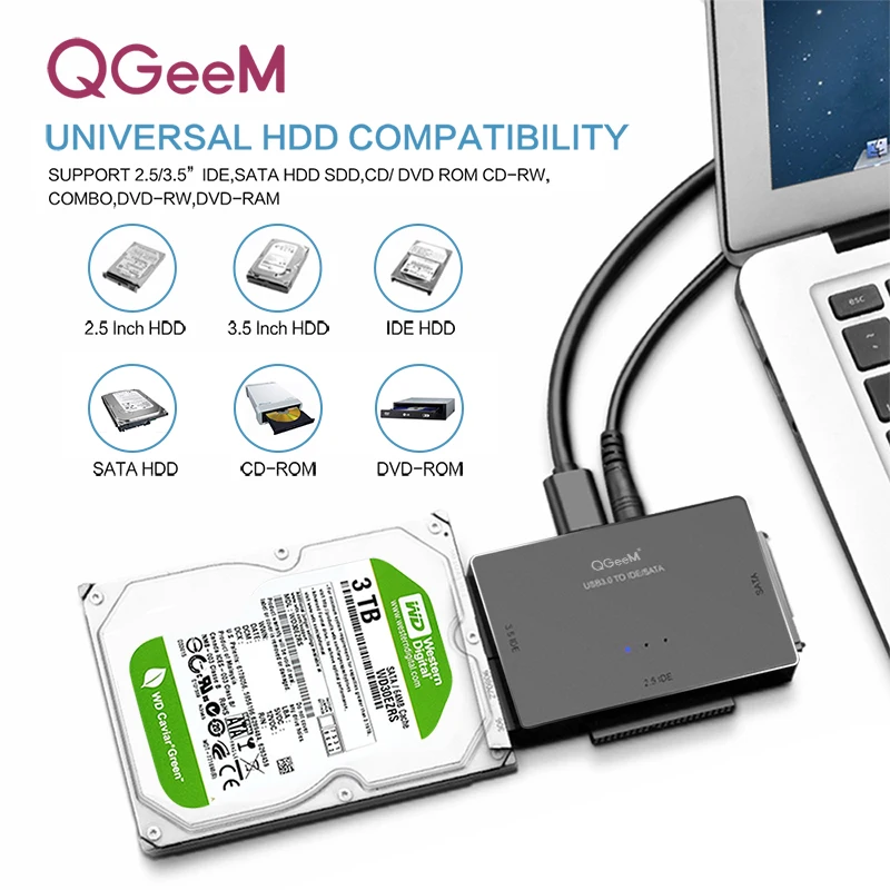 Адаптер QGEEM для жестких дисков SATA на USB 3 0 2 5|Компьютерные кабели и разъемы| |