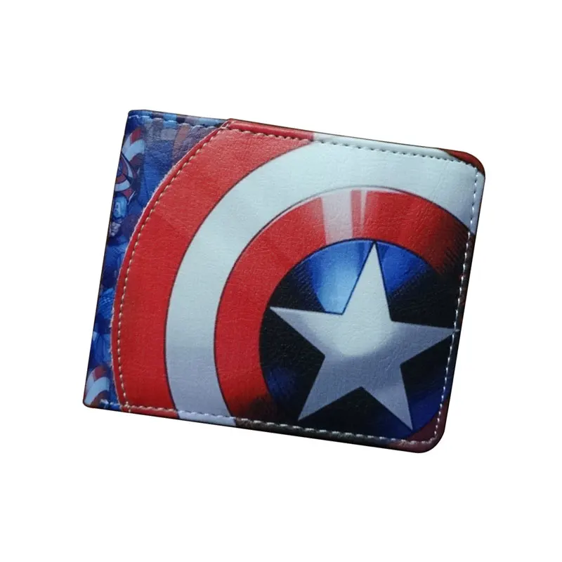 

DC Marvel Comics Anime Purse Captain America Super Hero Wallet Leather Card Bags Dollar Price Men Women Short Wallets carteira