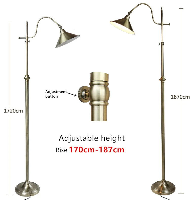 Nordic Retro Lamp Creative Copper Floor Adjule Height 172 Copper Floor Lamp Adjule Height 172