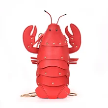 

Fashion Women Creative Lobster Messenger Crossbody Bag Funny Shoulder Bag Purse Tote Chain Cute Animal Shape For Girls Hot Sale