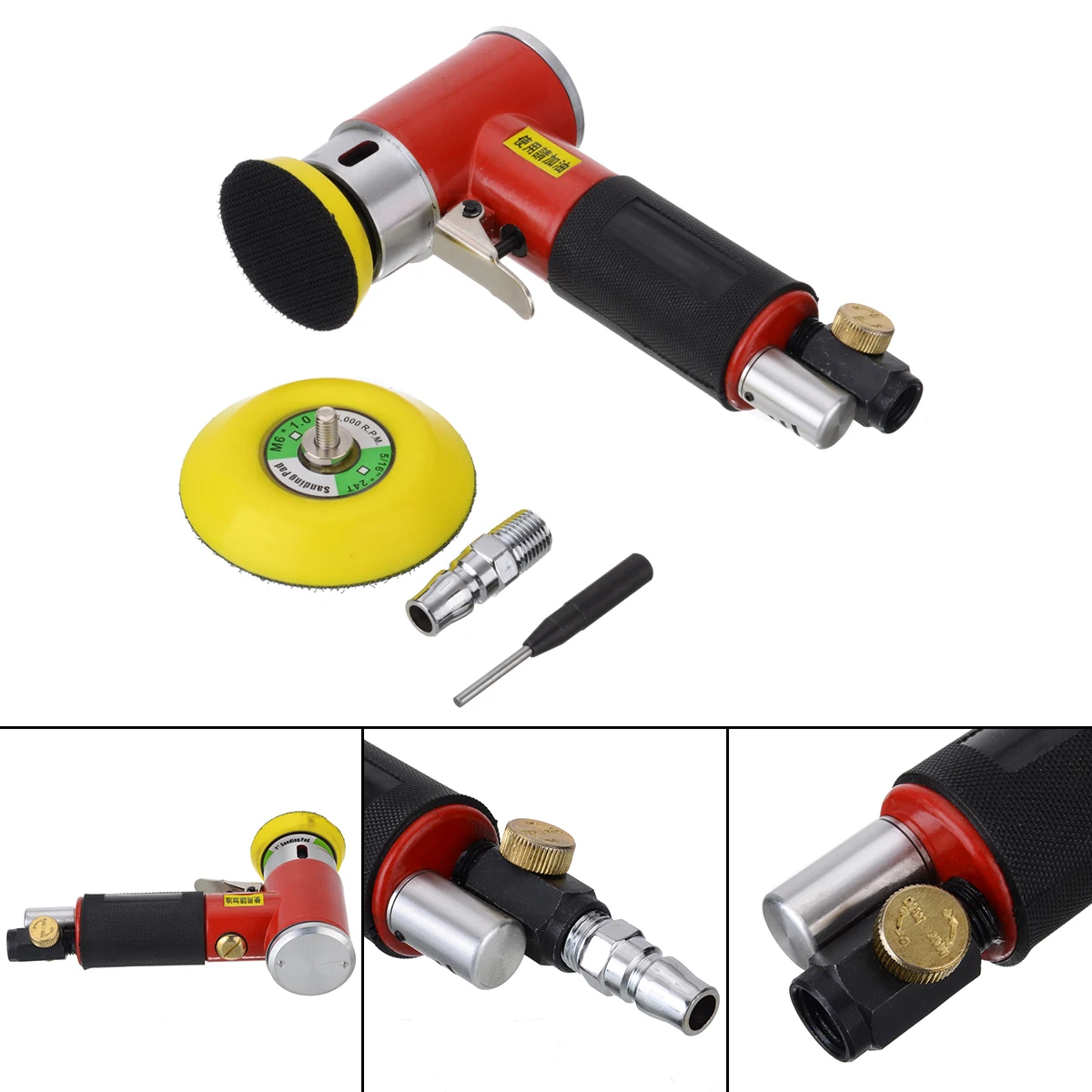 

Mini Pad Eccentric Orbital Dual Action Pneumatic Polisher Polishing Buffing Tools For Auto Body Work with 2'' 3'' Polishing Pad