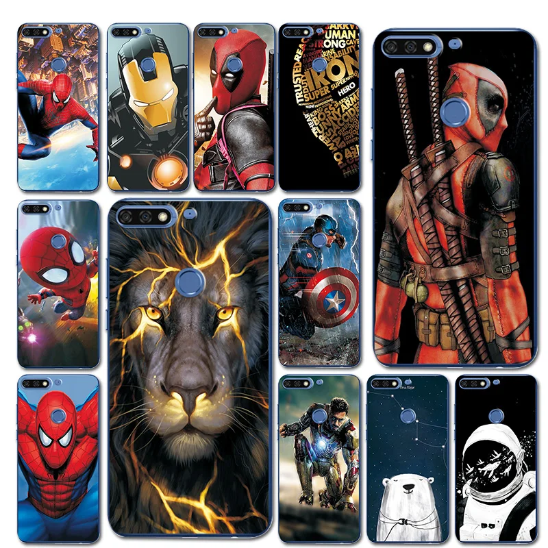 

Cover For Huawei Honor 7A Pro Cases Hero Marvel Phone Case Honor 7A 5.45 7C Russia 5.7 Black TPU Case For Huawei Y5 Y6Prime 2018