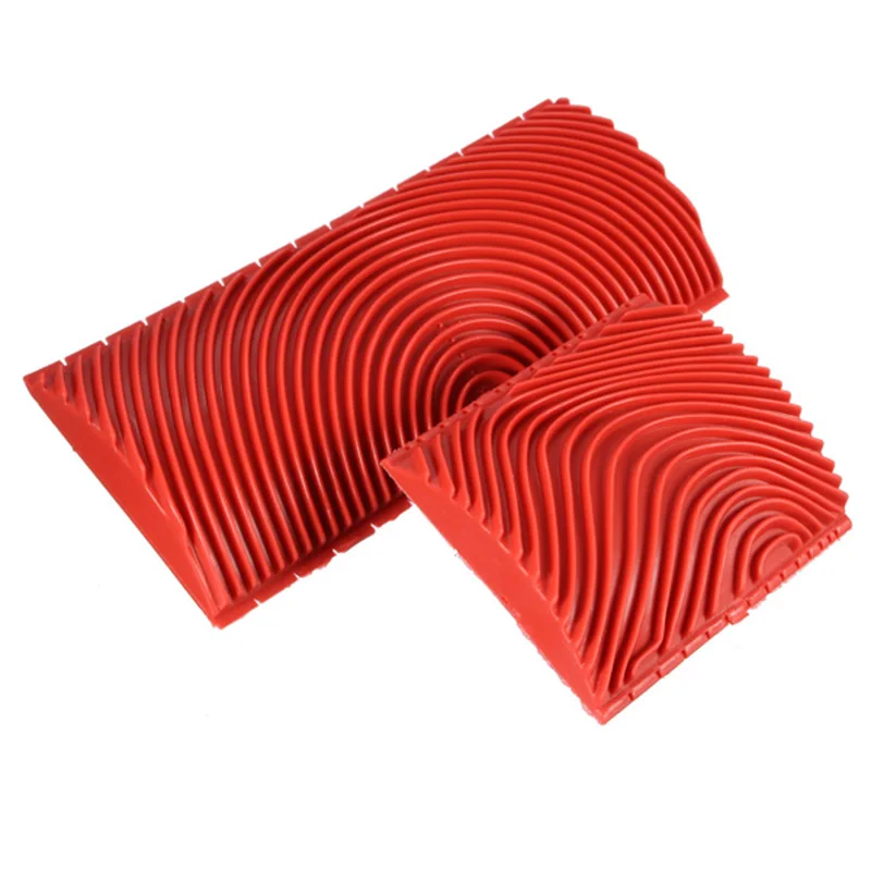 2pcs Wood Graining Grain Rubber Patin Painting Effects DIY Wall Decoration Tools - Цвет: Red