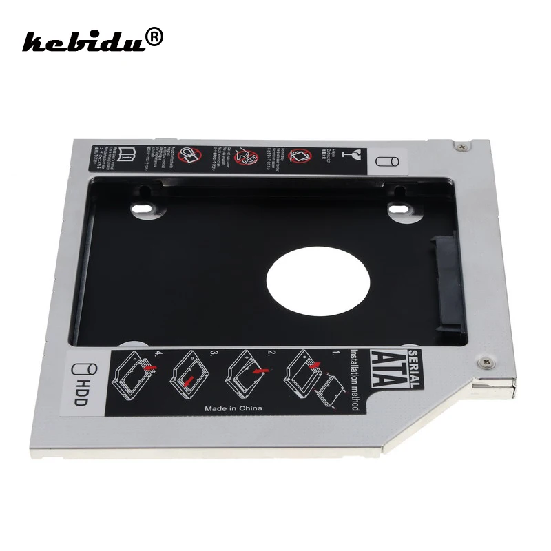 

kebidu 2nd Caddy 9.5mm SATA 3.0 to Sata Case SSD HDD 2.5" Second Hard Disk Driver External Enclosure For DVD Optical Bay Laptop