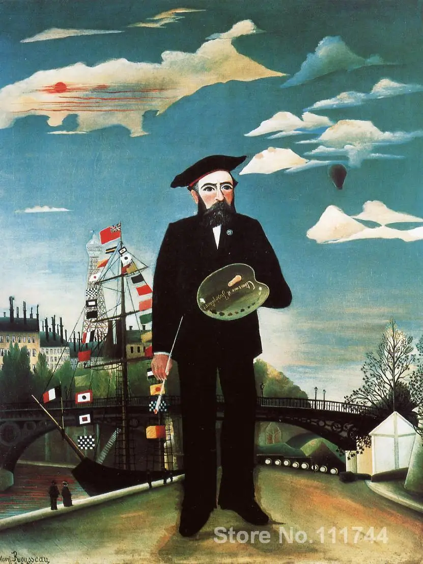 

modern landscape High quality oil painting of Henri Rousseau Myself Landscape Portrait Hand painted