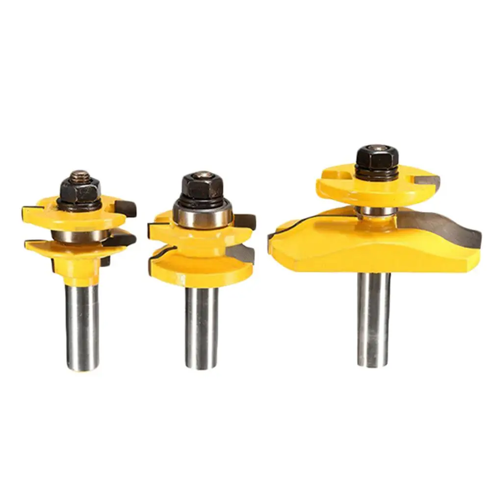 

3Pcs 1/2 Shank Woodworking Cutter Engraving Machines Panel Cabinet Kitchen Router Bits Set Nail Polishing Milling Cutter