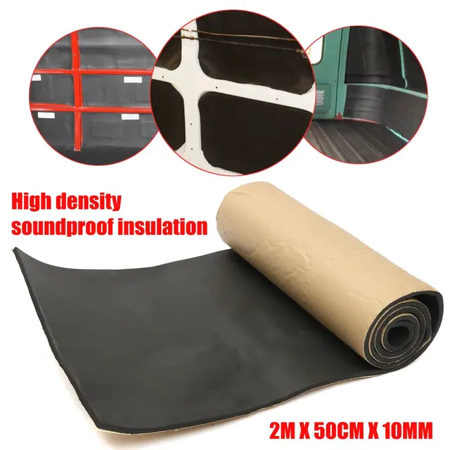 200X50X1cm Acoustic Foam Flat Panel Soundproofing Wall Panel Board Sound Absorption Sponge Mat for Car Studio Color Black