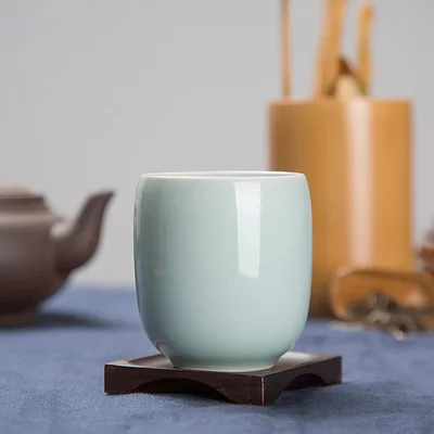 Изысканный Diyao Geyao Китай Фарфоровая чашка Ge печи Китайский Longquan Celadon миска гайвань Celadon кракле чашки чая 155 мл чайный набор - Цвет: B