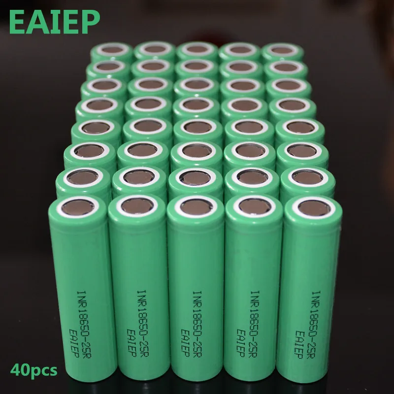

EAIEP 18650 2500mah lithium battery 25r INR18650-25R battery for electronic cigarette+Free shipping