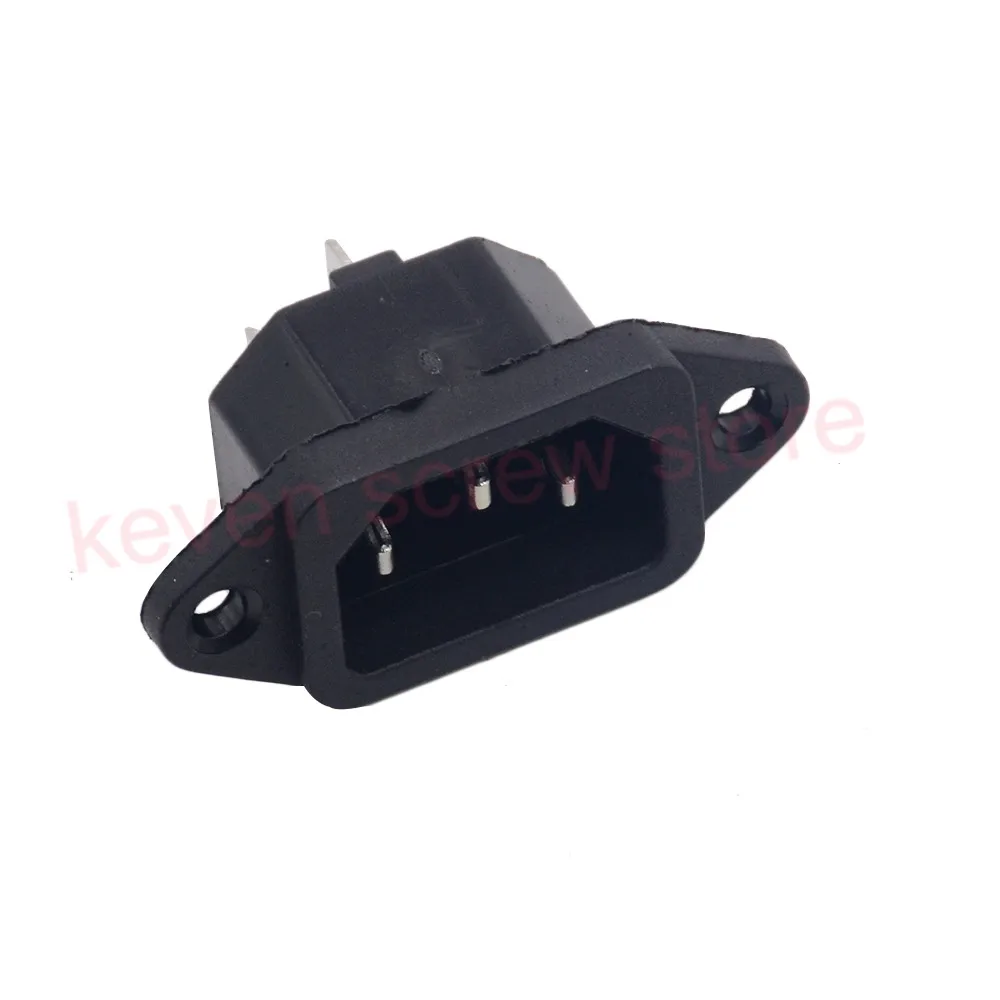 

AC 250V 10A 3PCS 3P IEC320 C14 Male Plug Panel Power Inlet Sockets Connectors
