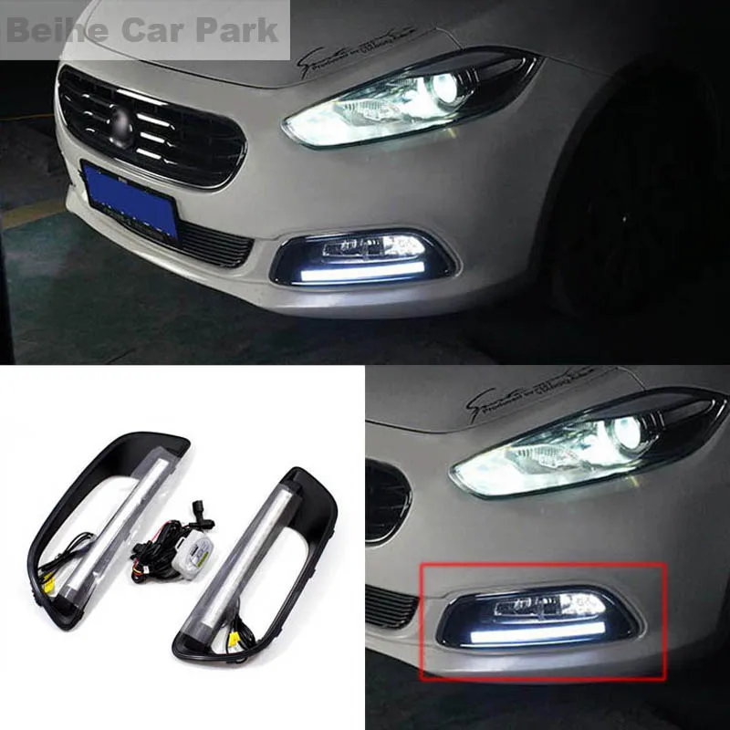 2pcs For Fiat Viaggio High quality Car styling New LED DRL Car-special LED Daytime Running Light