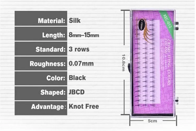

1 Pcs 6D 0.07 thickness 8mm 10mm 12mm flare lash magnetico with knot free from Korea by free shipping