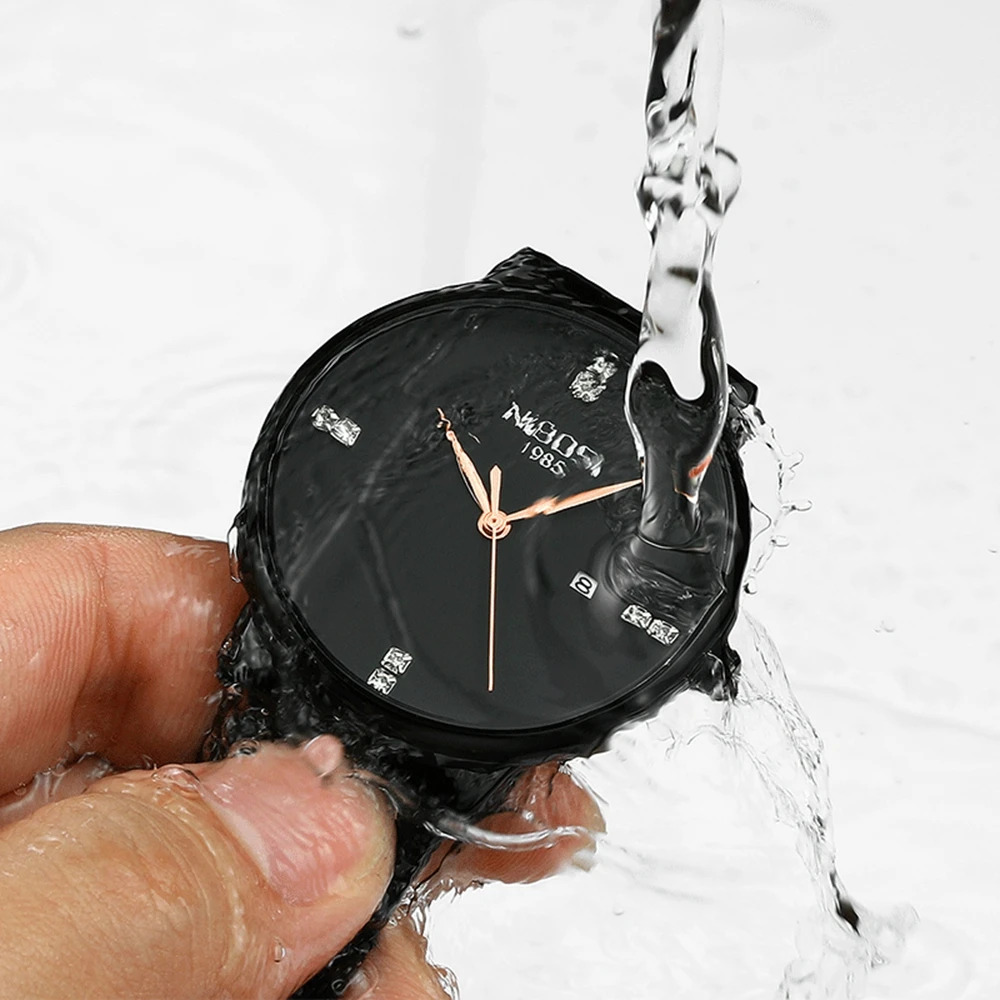 NIBOSI Mens Watches Top Brand Luxury Blue Quartz Watch Men Diamonds Slim Mesh Steel Waterproof Sport Watch Relogio Masculino