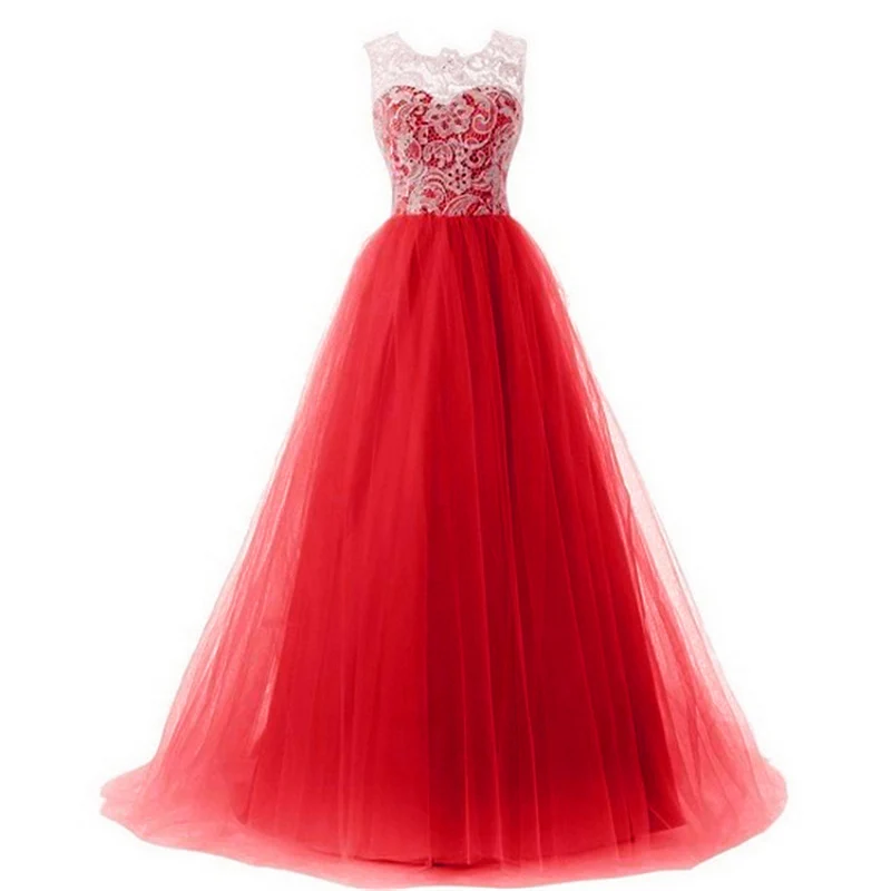 

Girls Long Dress for Party Wedding Kids Lace and Tulle Patchwork Flower Girls Clothing Teens Girls Prom Ceremony Pageant Gowns