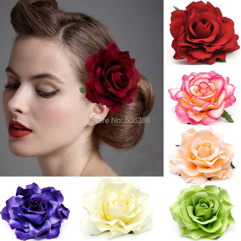 10 см большой тканевый Цветущий цветок розы женские украшения для волос и брошь Свадебная вечеринка заколка для волос для невесты Свадебный цветок для волос студия