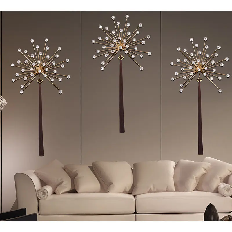 

Nordic Luxury Wrought Iron Wall Hanging Diamond Sector Wall Decoration Crafts Home Hotel Wall Sofa Background Porch Ornaments