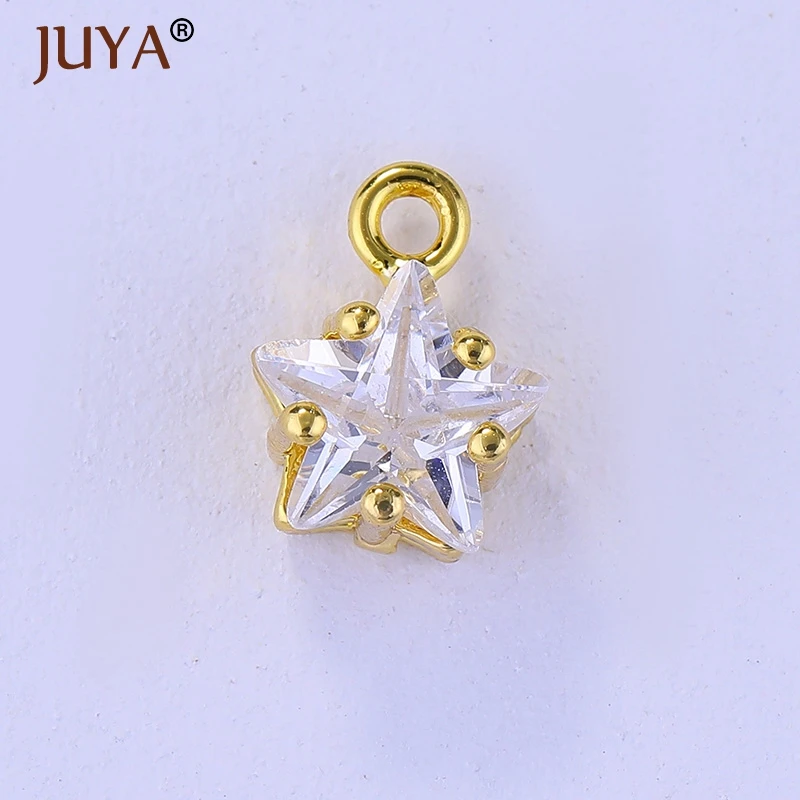 charms for jewelry making 10 pieces high quality copper crystal star