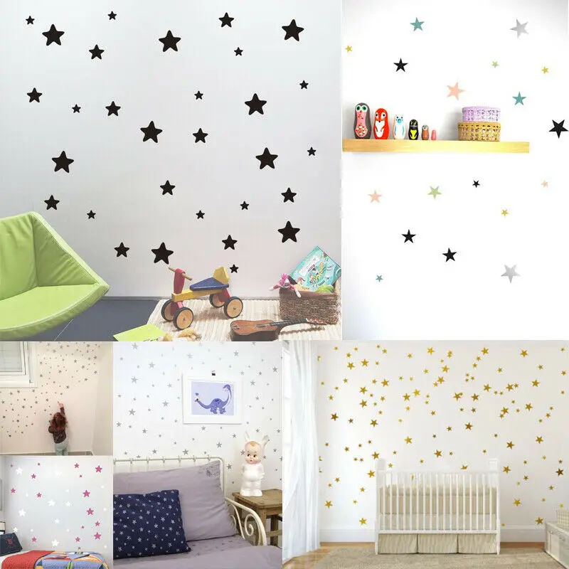

Various size Stars Wall Stickers Kid Decal Art Nursery Bedroom Vinyl Decoration Wallpaper sticker Home Decoration