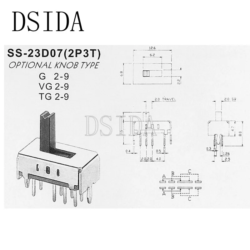 20 шт. рычажный переключатель SS23D07 8 контактов 3 положения 2 шт.|Выключатели| |