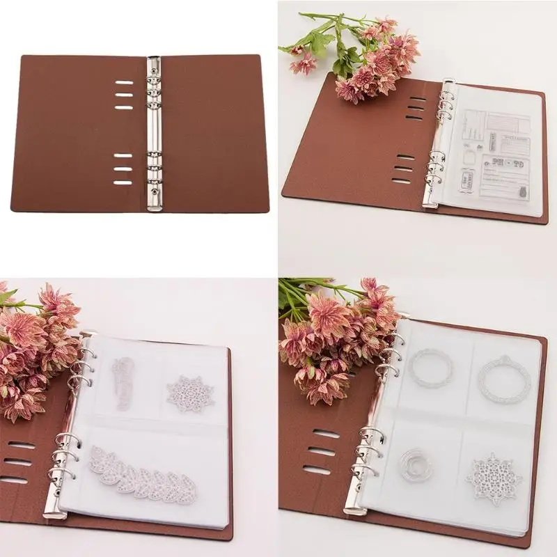 

DIY Scrapbooking Cutting Dies Storage Stamps Stencil Synthetic Leather Storage Book Collection Template Holder