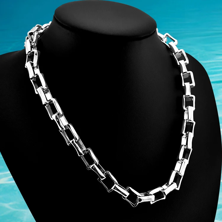 Бренд ювелирных изделий крутые мужские ожерелья. 925 стерлингового серебра прямоугольная цепь. Толщина цепи мужские ювелирные изделия