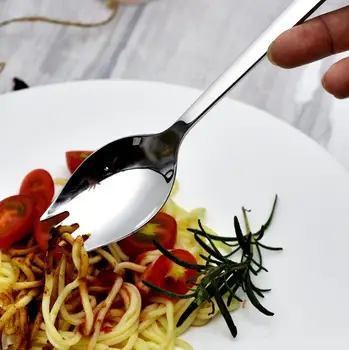 

Stainless Steel Long Handle Fork Spoon Integral Creative Household Salad Student Fruit Fork Convenient And Practical Tableware