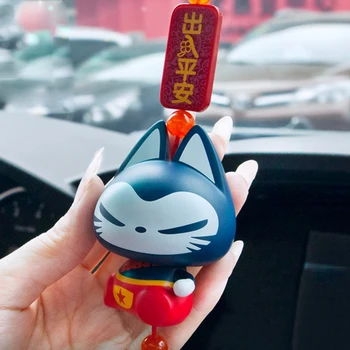

Car Pendant Chinese Style Lucky Cat Home Decoration Automobiles Rearview Mirror Hanging Ornament Accessories Christmas Gifts