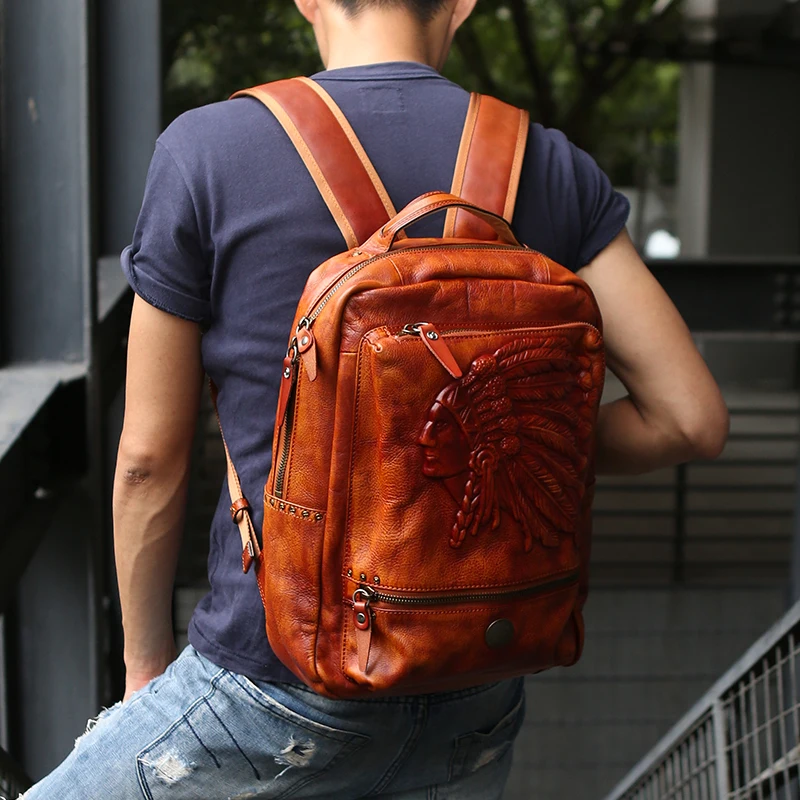 Taschen Rucksäcke Leder Schulter Rucksack 2 15 Laptop Und Original Männer Kapazität 1 Handgemachte Zoll Computer Retro Frauen Große Wildleder qwaHnpxz