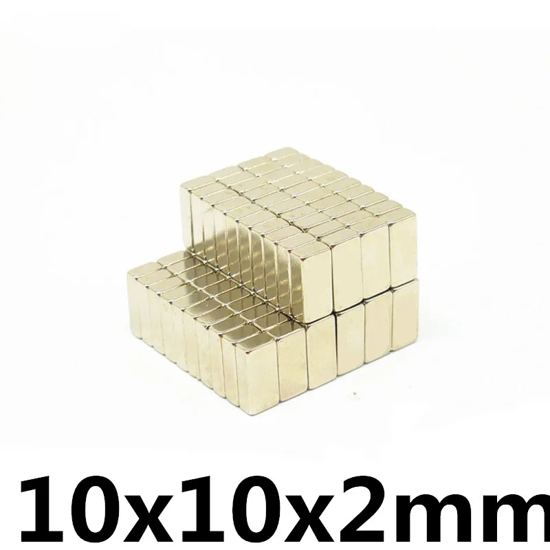 20pcs Hot Sale Square Rare Earth Neodymium Magnets N35 10 x 2 mm Super Strong Cuboid Block Magnetic Materials | Обустройство дома
