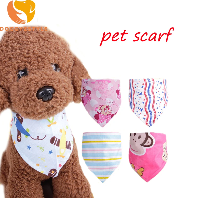 Cute Small Dog Collars Pet Goods Printed Scarf Designer Puppy Cat