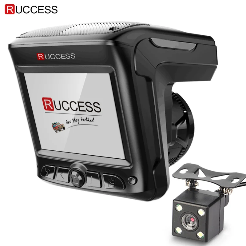 Продажа Оригинальный Ruccess 3 в 1 радар Dvr FHD 1296P Встроенный font b GPS b font автомобильный Детектор двойной объектив Автомобильная камера Анти радар детектор русская...