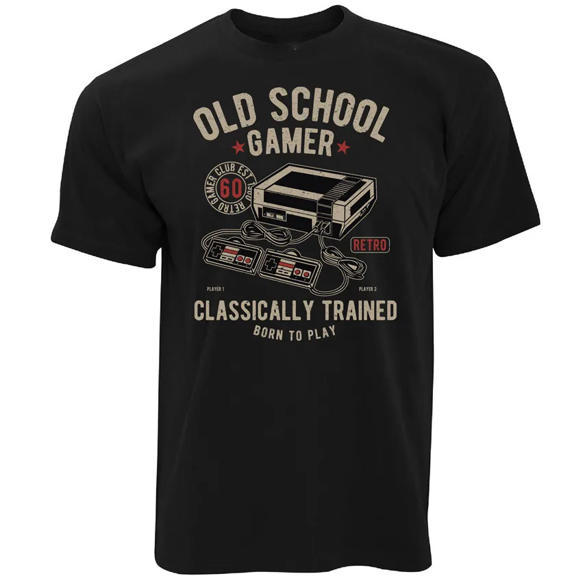 

Gaming T Shirt Old School Gamer Retro Videogame Arcade Player 1 Console Men Clothes Tee Shirt