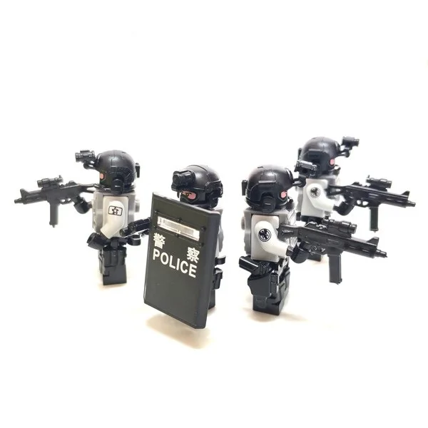 

RRT Hong Kong Railway Response Team Military Gun Weapons City police parts playmobil mini figures Building Block Brick Toys