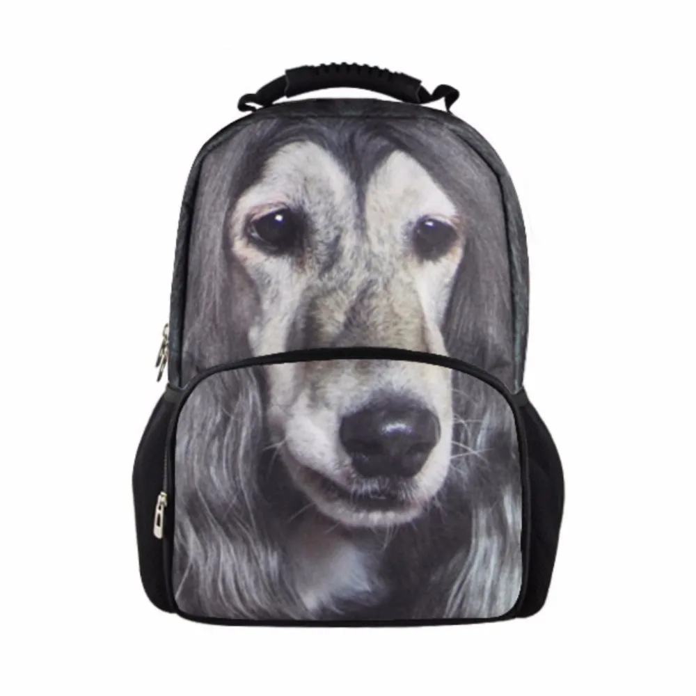 Leather Dachshund Dog And Paws Backpack Daypack Bag Women