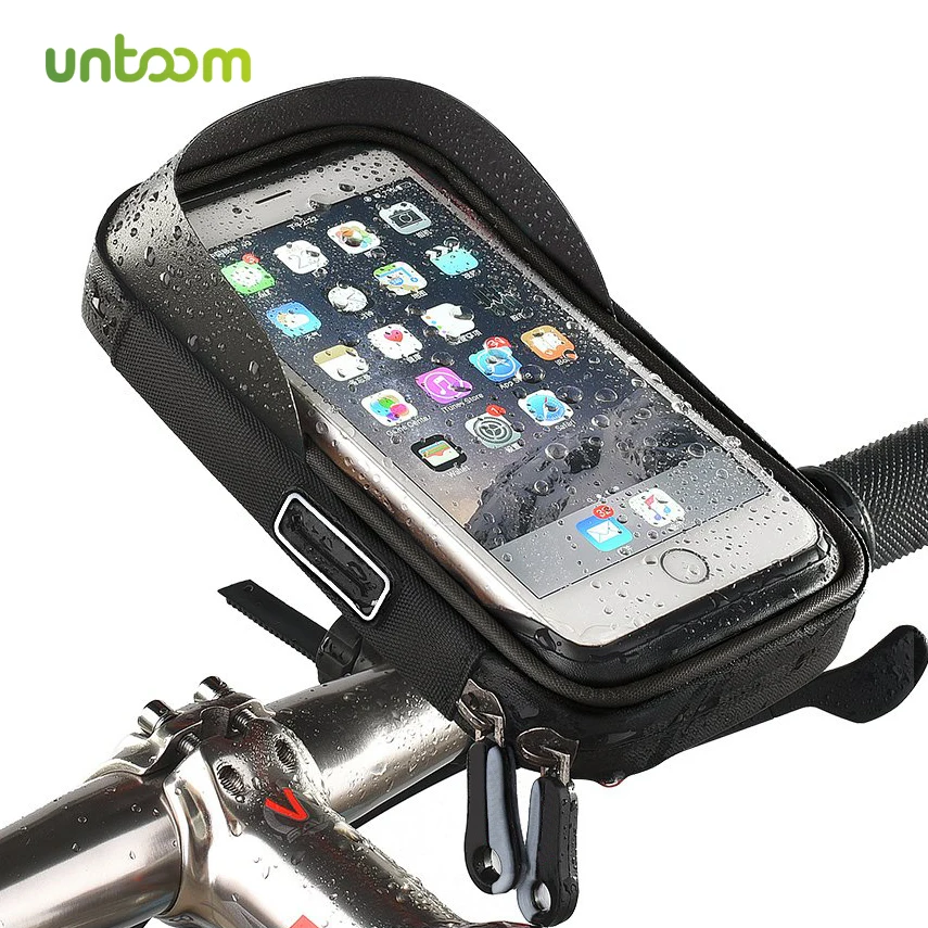 Untoom 6.0 inch Waterproof Bicycle Phone Holder Bike Motorcycle Handlebar Cell Phone Stand Mount fo