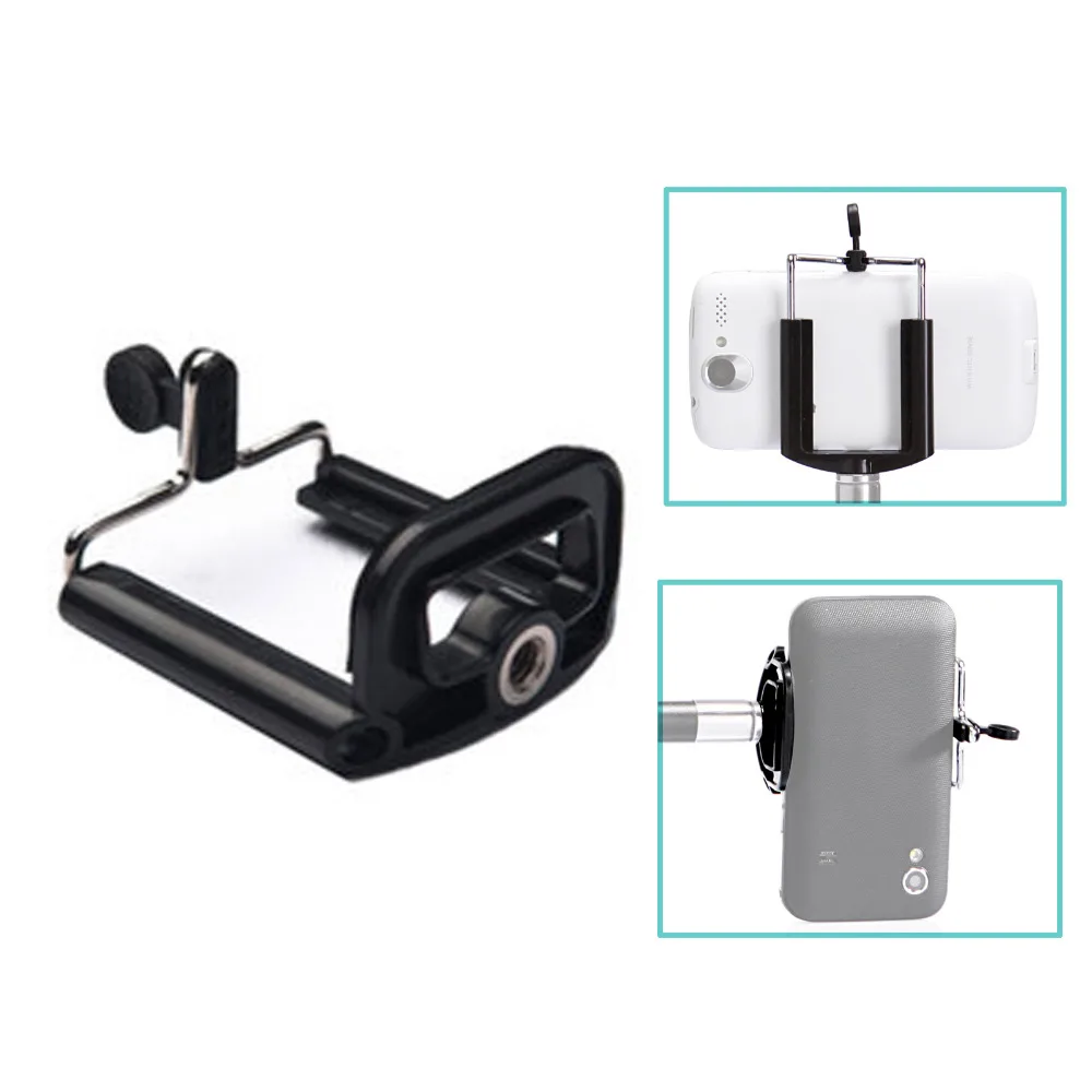 

Universal Mobile Phone Clip Holder Mount Bracket Adapter for Smartphone Camera Cell Phone Tripod Stand Mount Adapter Monopod