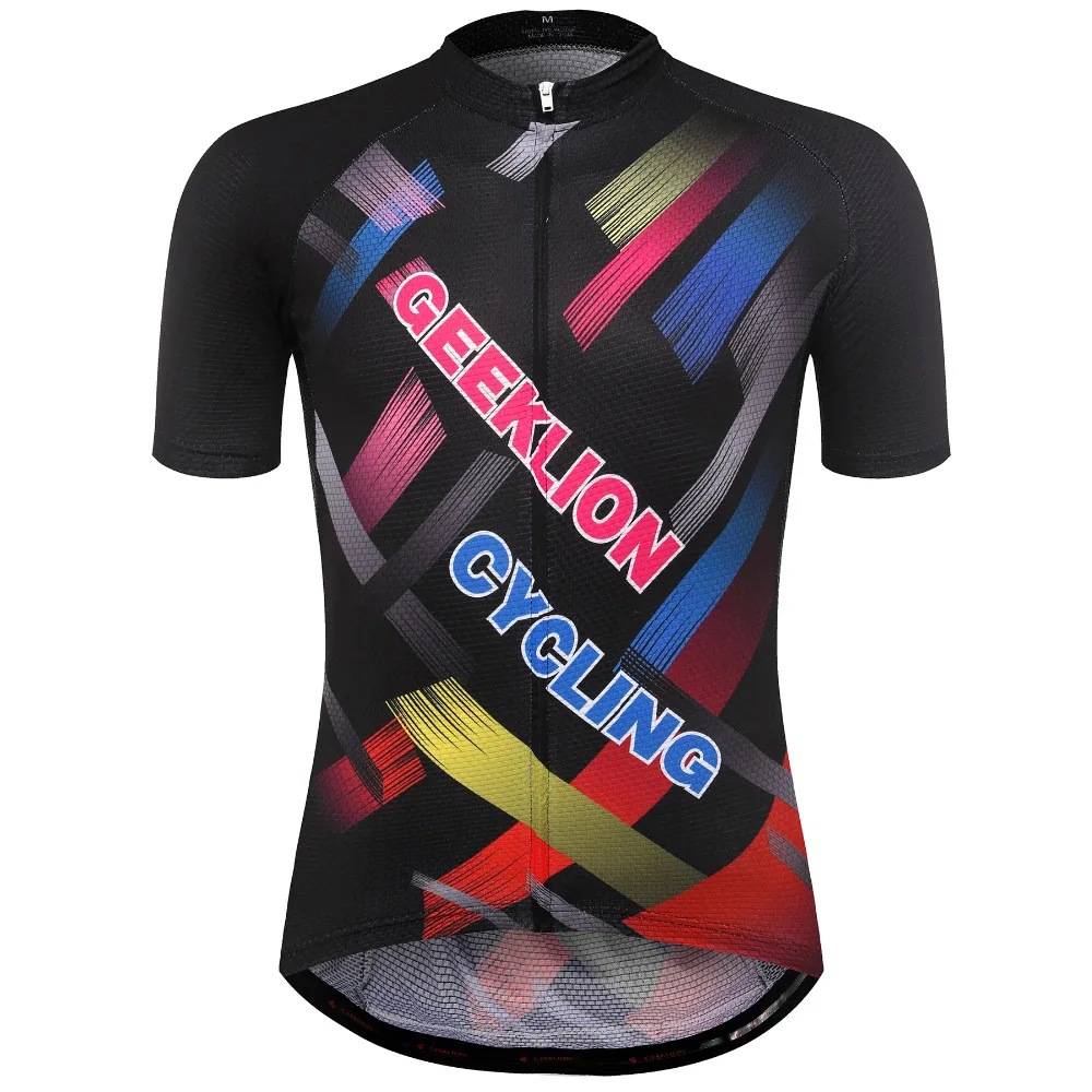 Summer Colorful Geeklion Cycling Jersey Coolplus Fabric Sport Wear