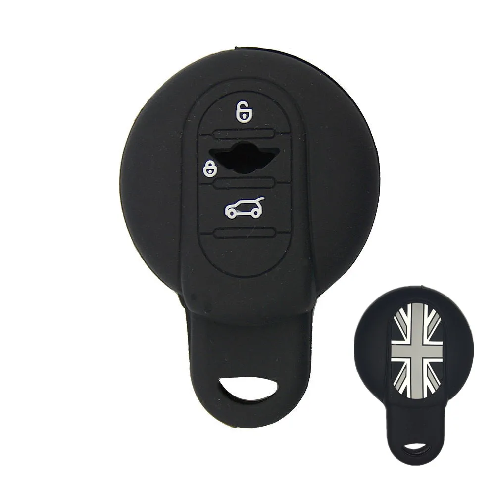 OkeyTech ключа автомобиля чехол силиконовый чехол для Bmw Mini Cooper S Roadster R55 R56 R57 R58 R59 Smart Key протектор сумка - Название цвета: Black Gray