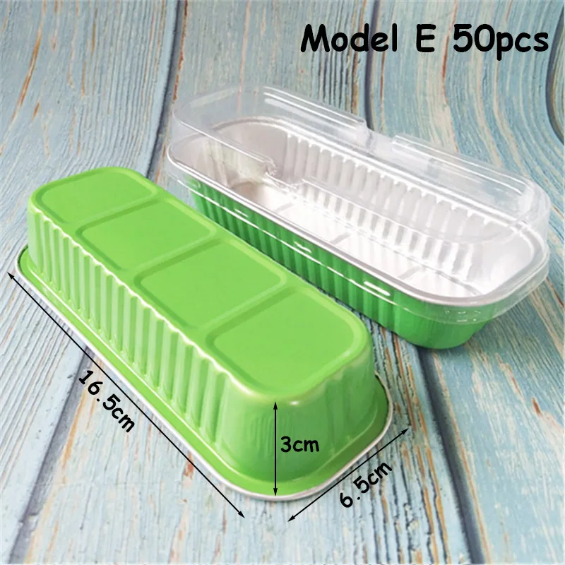 Коробка для торта с пластиковой крышкой, поднос для выпечки, одноразовая коробка, коробка для выпечки Tinfoil, прямоугольная герметичная коробка для пищевых продуктов, коробка для Мусса для пищевых продуктов - Цвет: Model E